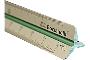 Bocianelli Maßstab Lineal 30 cm Aluminium Dreikantmaßstab Maßstabslineal 1:10 1:20 1:25 1:50 1:75 1:100 1:125 1:200 1:250 1:500 1:750 1:1250 Metall Lineal 30cm für Architekt oder Ingenieur