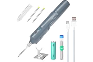 HANDSKIT Lötkolben Set, kabelloser Lötkolben 2600 mAh mit LED-Licht, 8W Schweißwerkzeuge Einstellbar Temperatur 300–450°C, Lötkolben mit 2 Ersatz Lötspitze, schnelle Erwärmung, tragbares Lötset