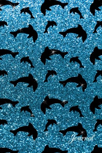 Preisvergleich Produktbild Journal: Faux sky blue glitter dolphins notebook