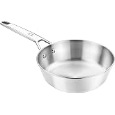 BRA Signature | Non-Stick Stainless Steel 11" Deep Pan | Stainless Steel 18/10, Non-stick, Triple Bottom Diffuser, Suitable f