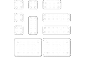 Lifewit Lot de 10 organiseurs de tiroirs avec 4 tailles, système de rangement de coiffeuse, en plastique transparent, pour maquillage, salle de bain, tiroir, cuisine, bijoux, chambre à coucher, bureau