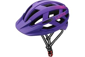 LANOVAGEAR Cycle Helmet, Lightweight Bicycle Helmet with Safety LED Light Adjustable Mountain Road Bike Helmets for Adults, 23 Vents with Detachable Visor for Mens Womens