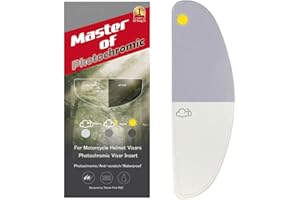 XII WANG YE Película fotocromática y antivaho para la visera de un casco de moto integral, película que cambia de claro a tono índigo, permanece transparente en el interior, se oscurece en el exterior.