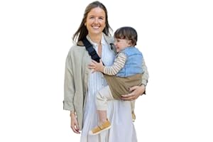 Jané Catch, Kindertrage Seitlich Babytragetuch, Tragetaschen für Babys von 9 bis 48 Monaten, 100% Baumwolle, Schulterschutz, Verstellbar, Ergonomisch, Rutschfest, Braun