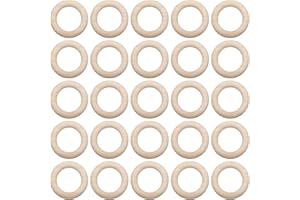 KVBUCC 25 Pcs 55mm Wooden Rings, Wooden Rings, Natural Circle Wooden Rings, Pendant Hanging Rings, Suitable for Craft Making, DIY Decorative Toys, etc.
