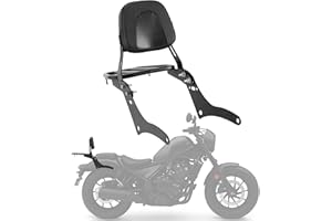 OXMART Motorcycle Detachable Sissy Bar with Pad Rear Passenger Seat + Tail Backrest Rack Luggage Rack Compatible with Honda Rebel 500 Rebel 300 CMX500 CMX300 2017-2022