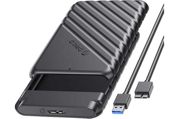 ORICO Boitier Disque Dur 2.5'', USB 3.0 Boitier Externe Disque 5Gbps pour SATA HDD et SSD de 2,5'' et 7/9.5 mm, accélération UASP, Trim, sans Outils(Noir-ABS-25PW1)