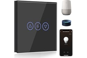 BSEED Smart Dimmer Switch 1 Gang 1 Way,WiFi Dimmer Switch Compatible with Alexa and Google Home,500W Smart Light Switch Black with Smart Life APP Control and Timing Function (Neutral Wire Need)