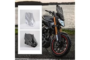 FATEXPRESS MT125 15-19 Accessories Motorcycle Windshield Windscreen Airflow Wind Deflectors Screen Flyscreen Protector for 2015 2016 2017 2018 2019 MT 125 MT-125 (Smoke)