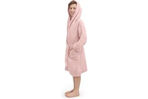 Ehrenkind® Musselin Bademantel Kinder mit Kapuze 100% Bio-Baumwolle | Kinderbademantel sanft, weich & schnelltrocknend