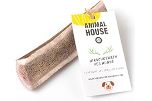 Animal House – Geteiltes Hirschgeweih für Hunde – 100% natürlicher Kausnack – Stärkt die Mundhygiene – Widerstandsfähig und langlebig – In Allen Größen erhältlich (1 stück (1er Pack), XL)