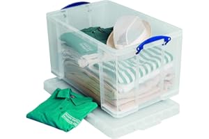REALLY USEFUL BOX "Really Useful 84 Litre Versatile Clear Storage Box: Stackable, Transparent, Versatile, Secure Solution for Effortless Storage and Convenient Transport Needs"
