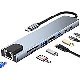 محول سلكي Coverzone 8 في 1 من النوع C إلى 2 منفذ USB 3.0 2 بطاقة SD وبطاقة TF وHDMI RJ45 2PD متوافق مع سلسلة iPhone 15 من النوع C Giri