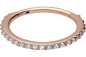 PIERCINGLINE Chirurgenstahl Segmentring Clicker | KRISTALLE | Piercing Septum Tragus Helix | Farb & Größenauswahl