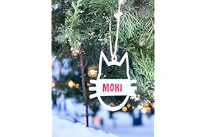 VEJO Bolas de Navidad Personalizadas/Adornos Navideños/Bolas para Árbol de Navidad para Mascota/Decoración para el Árbol de Navidad/Gato Blanco