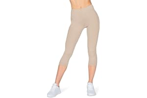 looksy Capri 3/4 de Longitud Leggings para Mujer, Pantalones de Entrenamiento, Pantalones de Yoga recortados, Pantalones de algodón, Talla Grande