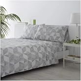 COTTON ARTean Bed Sheet Set 200 Brushed Microfiber CUDILLERO Grey | Includes 4 pieces: flat sheet, fitted sheet, 2 pillowcase