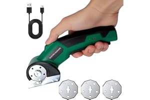 LONGZHUO Ciseaux Électrique, Ciseaux Électrique Tissu Couture, Cutter Électrique Rechargeables sans Fil avec 3 lames de coupe | 320 Coups/Min | Verrouillage de Sécurité pour Carton Cuir Tissu Tapis Textile