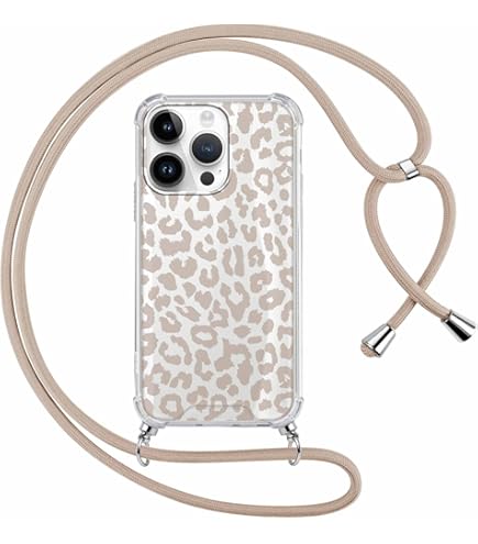 Custodia Per IPhone 16 Pro Con Laccio - Design Floreale, Silicone Morbido, Antiurto, Colore Beige - Foto 6