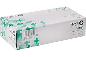 St John Ambulance Vinyl Pre-Powdered Gloves Small (Box of 100)