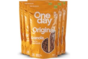 ONE DAY Granola Ecologica, Sin Azucares Añadidos, Alto en Proteína con Superfoods, Altro en Fibra, Pack 6 x 300g (Original, Pack 6 unidades)