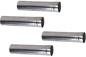 Colcolo Dia 2.36 inch Flue Extension Tubes Chimney Pipe Fire Place Stoves Pipe Bulk for Outdoor Tent Stoves Jack Camping Wood Log Burning Stoves Burner, 4Pcs 6x30cm