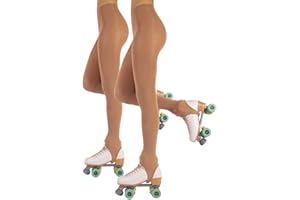 CALZITALY PACK 1 ou 2 PAIRES - Collants Femme Etriers de Patinage Artistique et Roller sans Pied | Noir, Naturel | S, M, L | 70 DEN | Fabriqué en Italie