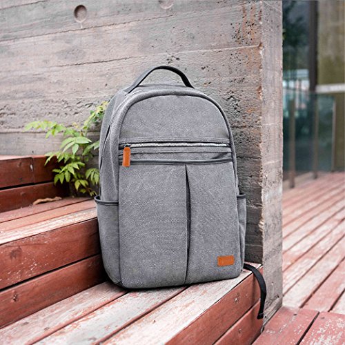 Laptop Rucksack  Tomtoc 11 6-15 6 Zoll Leinen Laptop Rucksack Schultasche Reiserucksack Tagestasche f  r Arbeit Schule Wandern Camping