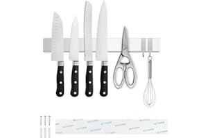 Tysonir 10 Inch Stainless Steel Magnetic Knife Holder,Strong and Secure Magnetic Knife Rack for Metal Kitchen Utensils,Silver