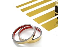 Btstil Elastyczne listwy i wykończenie ścienne, metalizowane wykończenie jak lustro, dekoracyjne wykończenie, samoprzylepne czarne wykończenie do drzwi ściennych, mebli, szafy