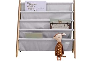 3 Sprouts - Porta Libri per Bambini – Libreria Montessoriana per Cameretta - Grigio Chiaro