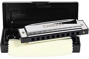 CASCHA Blues Harmonica G-Major Beginners & Advanced - 10-hole diatonic harmonica excellent sound - with copper reeds - practical case and cleaning cloth