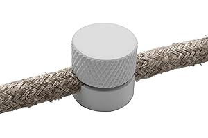 Amarcords - 10 Decentratori pressacavo in alluminio con regolazione cavo a vista per lampade e sospensioni - Bianchi