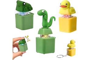 BUKBAS Fidget Spielzeug Schlüsselanhänger, 3 Stück Frosch Eidechse Duckeys Quacking Fidget Toy Key Keychain mit Licht & Sound, Anti Stress Ente Spielzeug Für Anti Angst & Nervosität, Konzentrationshilfe