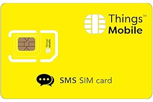 Tarjeta SIM para SMS - Things Mobile - con Cobertura Global y Red multioperador GSM/2G/3G/4G, sin costes fijos, sin vencimiento y con tarifas competitivas. 10 € de crédito Incluido