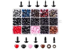 Thapncow 752 piezas Ojos colores amigurumi con arandelas, varios tamaños, Ojos para muñecas de fieltro, adecuados para muñecas Amigurumi, peluches, animales, manualidades DIY (diámetro 5~14 mm)