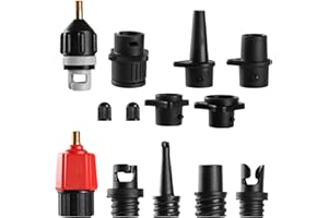 ACTIMED Adaptador de válvula inflable SUP – Adaptador de válvula para tabla de paddle board con 9 boquillas estándar de bomba de aire para tabla de SUP, barco y adaptador de inflado