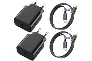 MORELOCO USB C Ladegerät,2er-Pack 25W Schnellladegerät Netzteil mit 2er-Pack 2M Ladekabel für Samsung Galaxy S24 /S24+ /S24 Ultra /S23 /S22 /S21 /S20 te 20 /S10 /S9 /A73 für iPhone 15 Pro/für iPad Pro