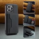 Zebana Apple iPhone 15 Pro Max ile Uyumlu Kılıf Zebana 2in1 Elite Class C&uuml;zdanlı Deri Kılıf Siyah