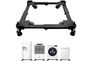 Robustt Washing Machine Stand (5kg to 12kg) - Adjustable Metal Trolley with Wheels for Home with 4 Anti Vibration Rubber Grips- Stands Upto 180 Kg Weight, Also Suitable for Dishwasher, Air Cooler
