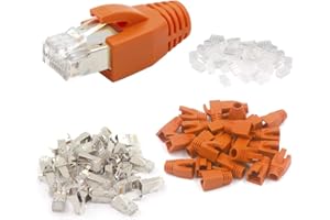 VCE Zestaw Wtyczek Modułowych CAT7/CAT6A RJ45, 10 Sztuk, Pomarańczowy