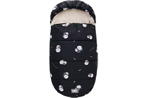 LAT LEE AND TOWN LAT Universal Baby Pushchair Footmuff, Waterproof and Windproof Cosy Toes with Hood for Pushchair Stroller Pram Buggy, Baby Winter Pushchair Pram Liner (B, Panda)
