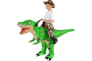 Alaoo Uppblåsbar Dinosaurie Dräkt För Barn Med En Hatt, T Rex