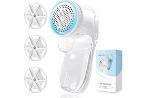 BUBBACARE Afeitadora de Pelusas, Quitapelusas Electrico, Quita Pelusas para Ropa con 3 Cuchillas, USB Rápido Quita Bolas de la Ropa Recargable Maquina Quitar Bolitas Ropa Quitapelusas