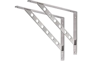 YUMORE Équerres Étagères Murale Acier Inox,Support d'étagère 40 x 28 cm - Charge Max 200KG Support Flottant pour Tablettes Etagères - Équerres de Fixation, avec Vis