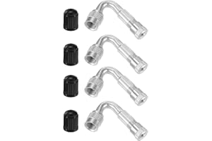 Partuto 1 Set 45-Degree Tire Valve Stem Extenders - Car Bicycle Silver Tone