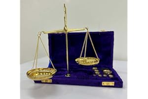 NAUTICAL REPLICA HUB Old Traditional Goldsmith Weight Justice showpiece Brass Weighting Scale Balance