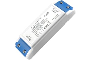 MEKEET Transformateur LED 12V 60W, Entrée 100-240V sortie DC 12V, LED Alimentation 5A,LED Driver Conducteur Transfo AC à DC, Adaptateur à Tension Constante pour Bandes Leds, Lampes LED, Projecteurs Enfoncés