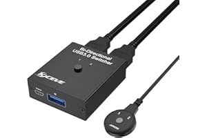 NAWEN USB 3.0 Switch Selector, 2 In 1 Out / 1 In 2 Out Bidirectional USB Switcher For 2 Computers Share 1 USB Devices, Mouse, Keyboard, Scanner, Printer