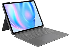 Logitech Combo Touch iPad Air 13-inch (M2 & M3)(2024 & 2025) Keyboard Case - Detachable backlit keyboard with kickstand, comfortable typing, multi-use mode, QWERTY UK English Layout - Grey
